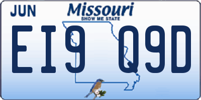 MO license plate EI9Q9D