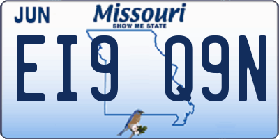 MO license plate EI9Q9N