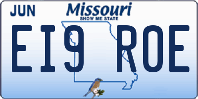 MO license plate EI9R0E