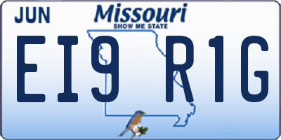 MO license plate EI9R1G