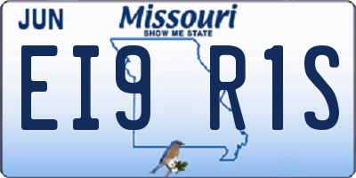 MO license plate EI9R1S