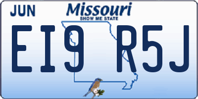 MO license plate EI9R5J
