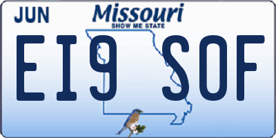 MO license plate EI9S0F