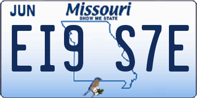 MO license plate EI9S7E