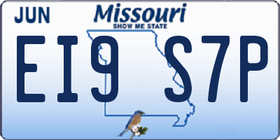 MO license plate EI9S7P