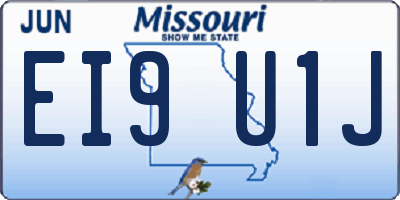 MO license plate EI9U1J
