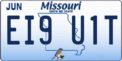 MO license plate EI9U1T