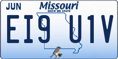 MO license plate EI9U1V