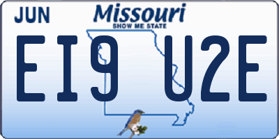 MO license plate EI9U2E