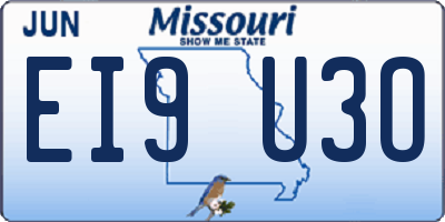 MO license plate EI9U3O