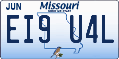 MO license plate EI9U4L