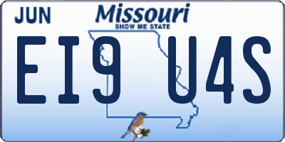 MO license plate EI9U4S