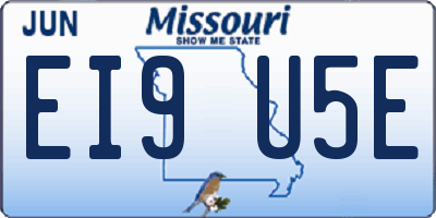 MO license plate EI9U5E