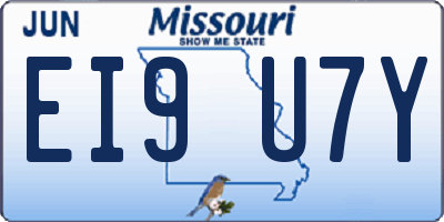 MO license plate EI9U7Y