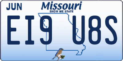 MO license plate EI9U8S