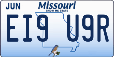 MO license plate EI9U9R