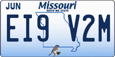 MO license plate EI9V2M