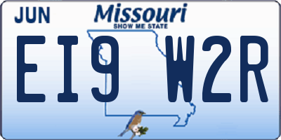 MO license plate EI9W2R