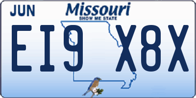 MO license plate EI9X8X