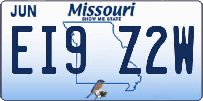 MO license plate EI9Z2W