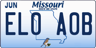MO license plate EL0A0B