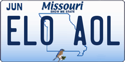 MO license plate EL0A0L