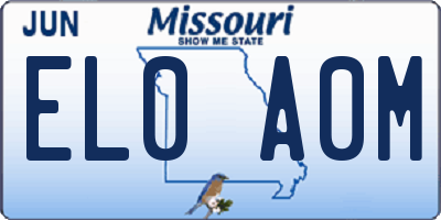 MO license plate EL0A0M