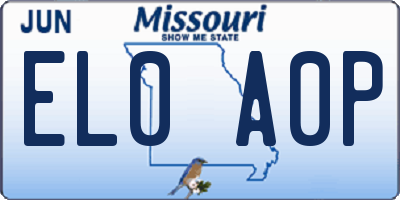 MO license plate EL0A0P