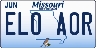MO license plate EL0A0R