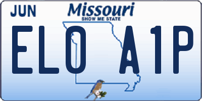 MO license plate EL0A1P