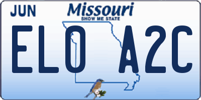 MO license plate EL0A2C