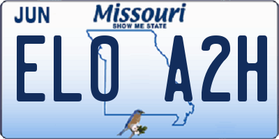MO license plate EL0A2H
