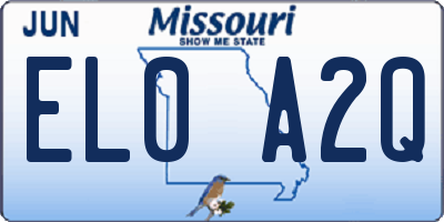 MO license plate EL0A2Q