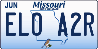 MO license plate EL0A2R