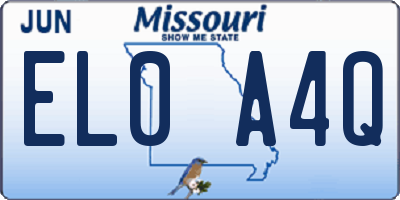 MO license plate EL0A4Q