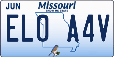 MO license plate EL0A4V
