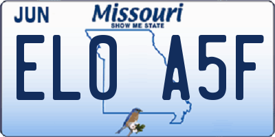 MO license plate EL0A5F