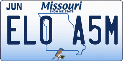 MO license plate EL0A5M