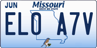 MO license plate EL0A7V