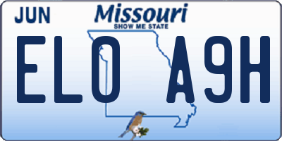 MO license plate EL0A9H