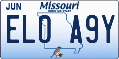 MO license plate EL0A9Y
