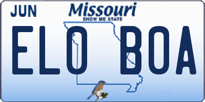 MO license plate EL0B0A