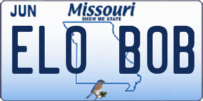 MO license plate EL0B0B