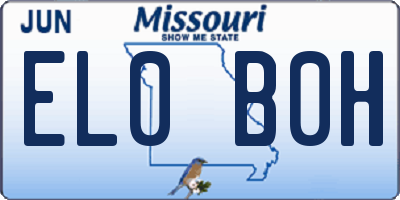 MO license plate EL0B0H