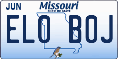 MO license plate EL0B0J