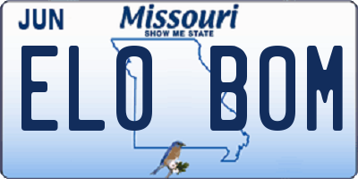 MO license plate EL0B0M