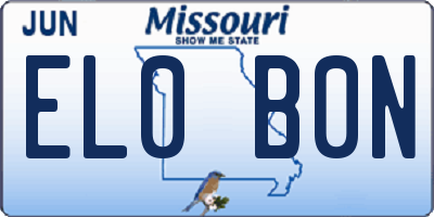 MO license plate EL0B0N
