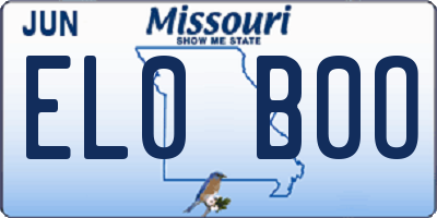 MO license plate EL0B0O