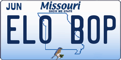 MO license plate EL0B0P