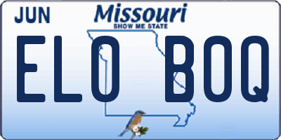MO license plate EL0B0Q